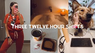 REGISTERED NURSE | three twelve hours shifts in a row in the emergency department vlog + honest chat