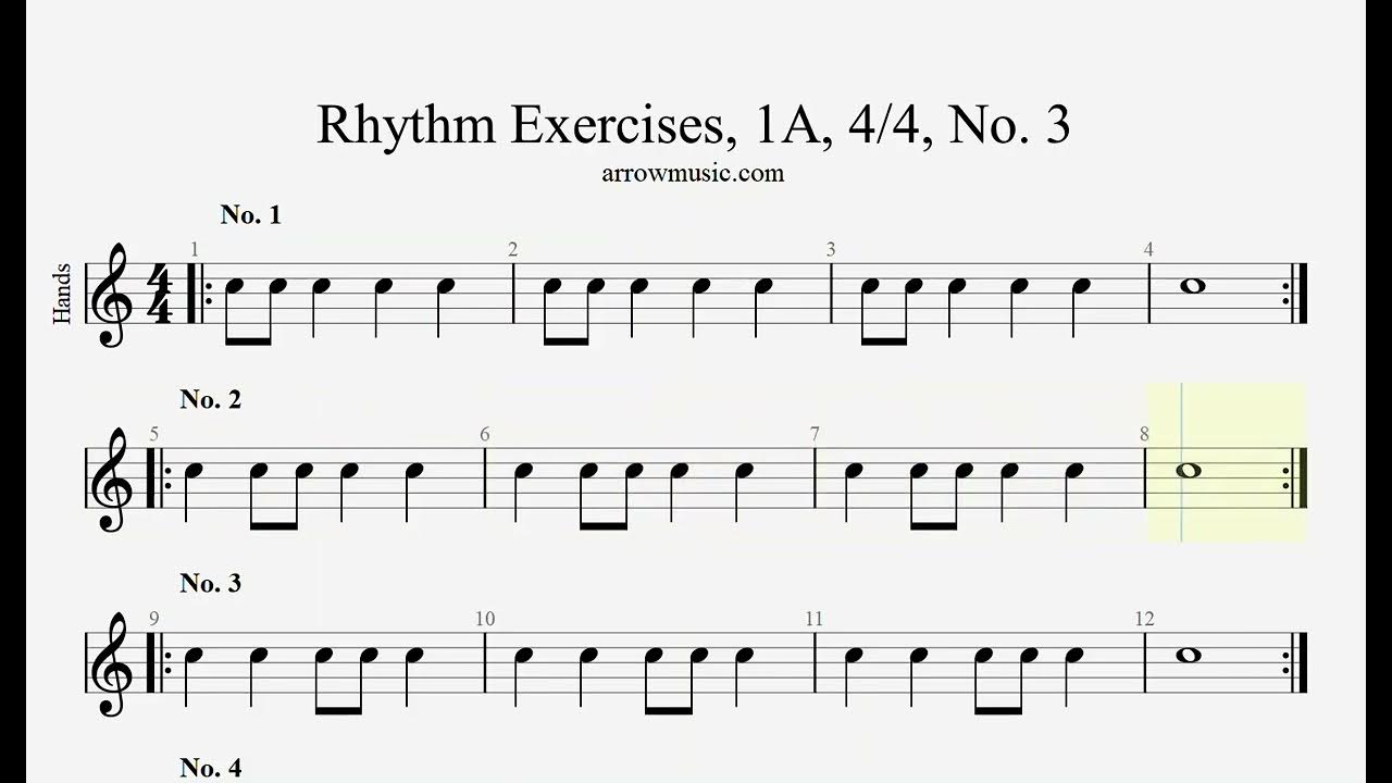 Rhythm Exercises, Clapping, 1A, 44 No 03, Faster YouTube