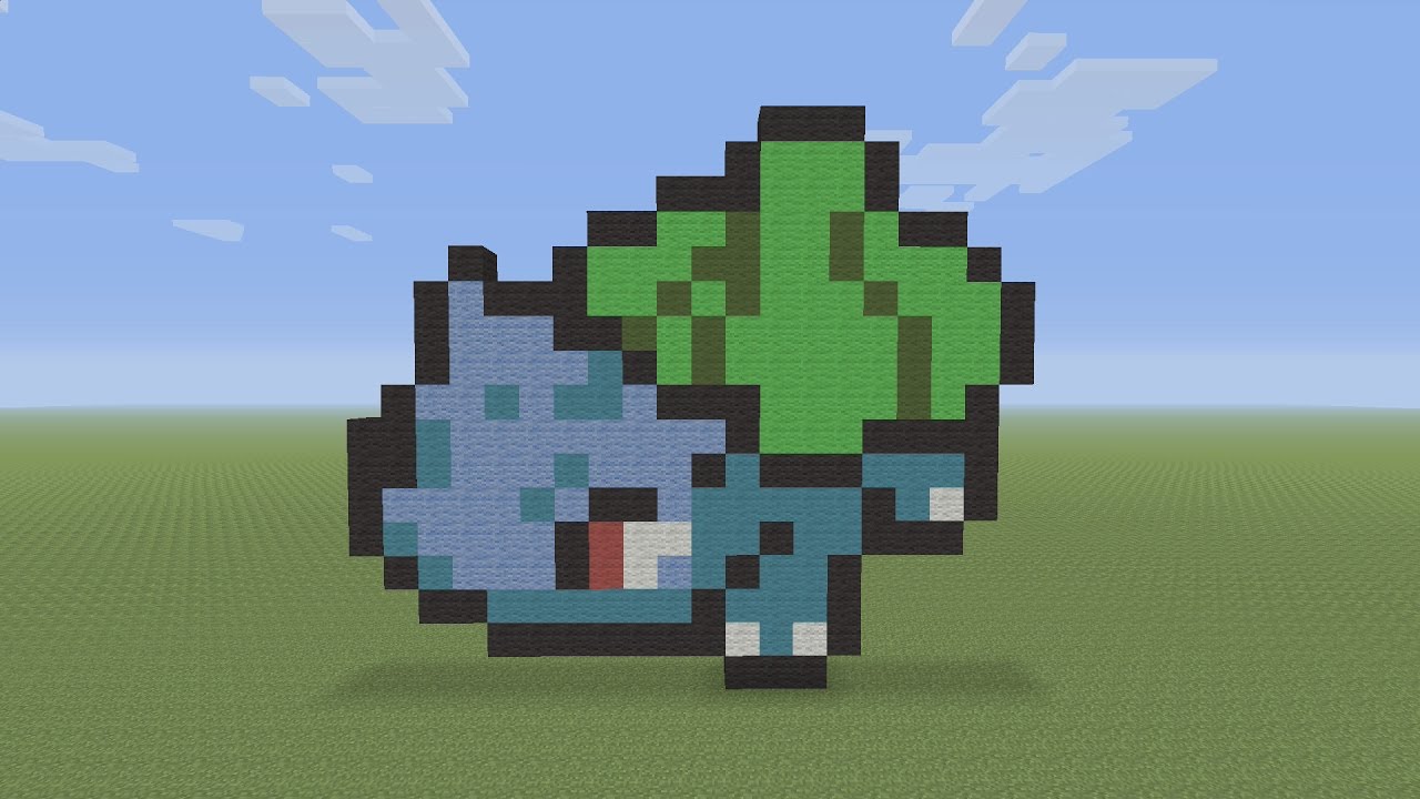 Minecraft Pixel Art Bulbasaur Pokemon 001 Youtube