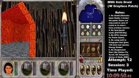 MM6 Solo Druid No Deaths/Reloads/NPCs/Turn Based/Kriegspire Well/Dragonsand Start