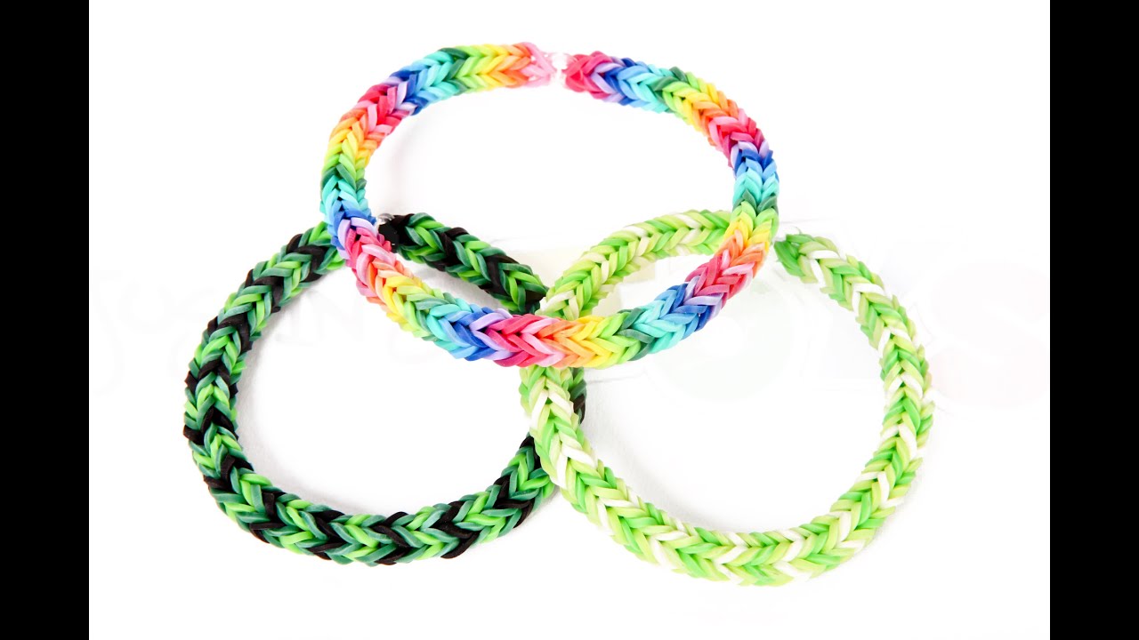 How to Make a Three Pin Fishtail Rainbow Loom Bracelet 
