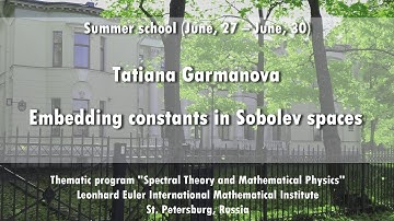 Tatiana Garmanova | Embedding constants in Sobolev spaces