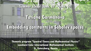 Tatiana Garmanova | Embedding constants in Sobolev spaces