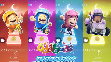 Oddbods Family : Slick Run vs Pogo Run vs Newt Run vs Jeff Run | Oddbods Turbo Run #7