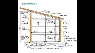 8x8 Lean To Utility Shed Plans Blueprints