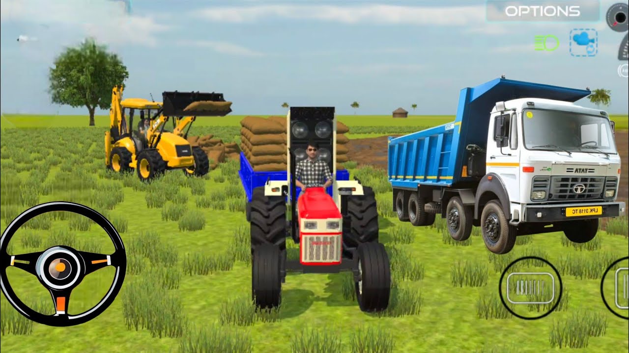 Drive🚜, Jcb, tractor, dumper, Loding bira to🚜 Home lana hai India 3D Game #jcb#tractor#dumper 