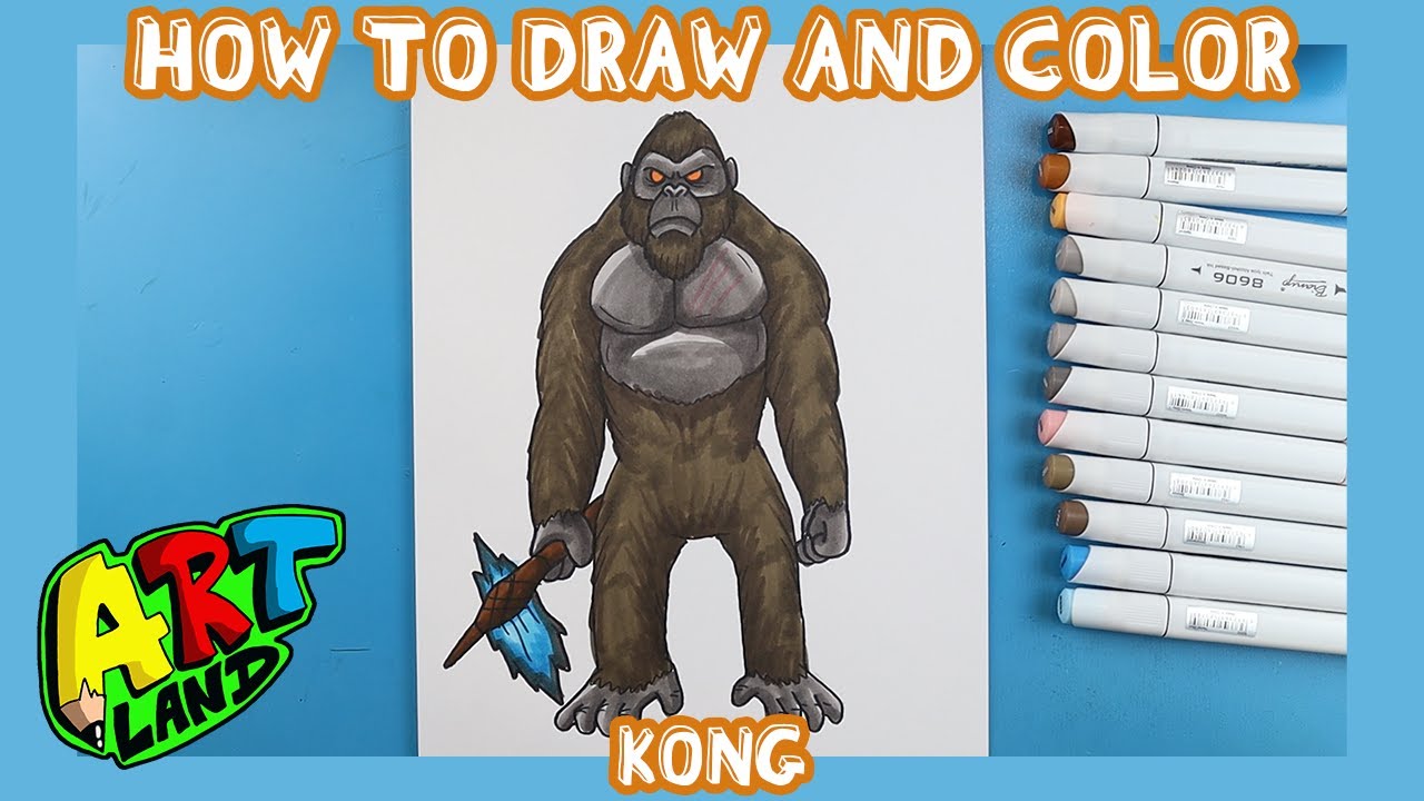 ASMR drawing king kong / how to draw king kong - YouTube