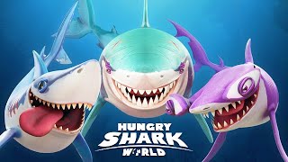 Hungry Shark World - Great White vs Porbeagle vs Hammerhead