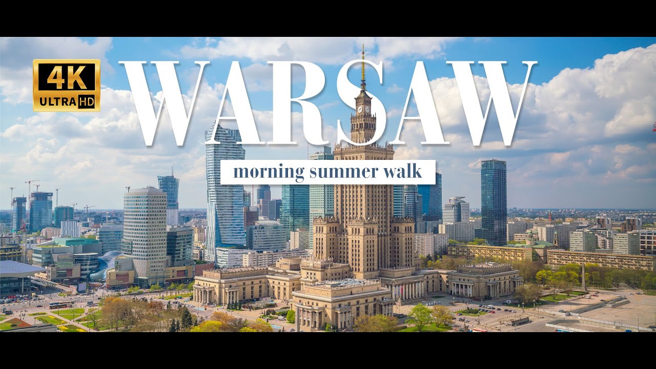 4K / WARSAW morning summer walk / WARSZAWA poranny letni spacer