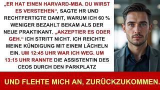 HR rechtfertigte die Gehaltslücke. Ich ging raus — die Firma bereute es schnell.