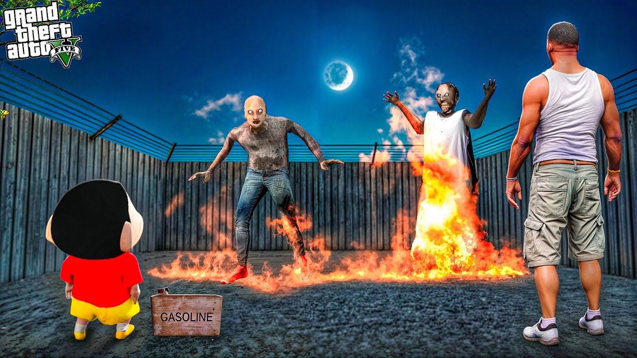 Franklin & Shinchan TRAPPED GRANNY and GRANDPA in GTA 5