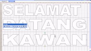 CARA MEMBUAT BANNER UNTUK SPANDUK, SABLON ATAU PAPAN PLANG DENGAN EXCEL