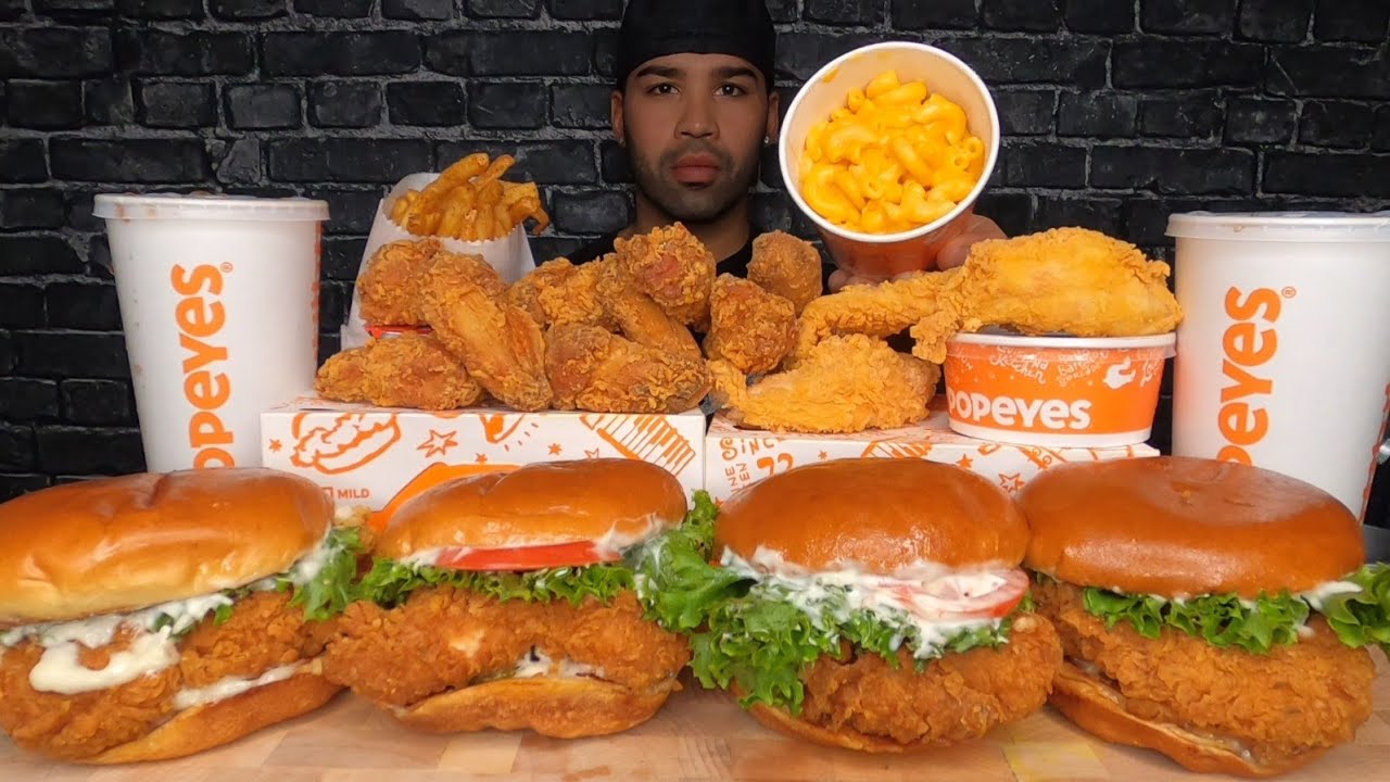 (ASMR NO TALKING) POPEYES MUKBANG