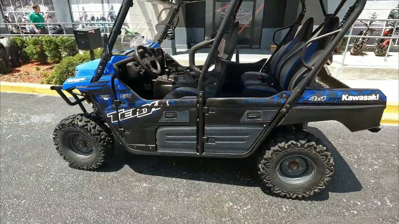 Used Blue and Black 2021 Kawasaki Teryx4 Side by Side UTV For Sale