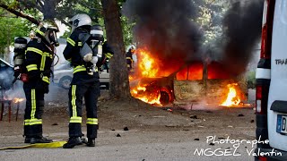 Feu de voiture à Colmar