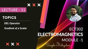 DEL Operator | Gradient of a Scalar | EM - Module 1 | Lecture 11
