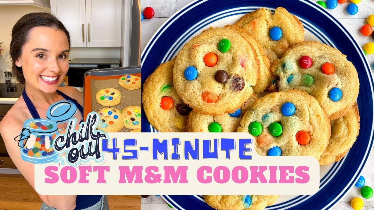 Chocolate M&M Cookies - no chill M&M cookies!