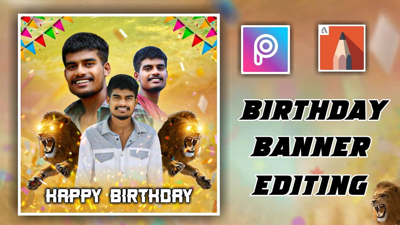 Birthday cdp banner Editing in PicsArt in Telugu|| birthday cdp banner  Editing in mobile - YouTube