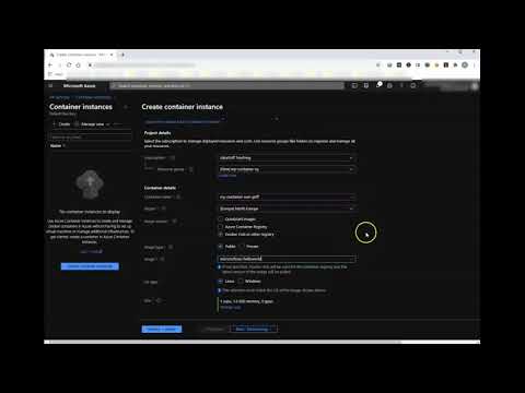 Create Azure Container Instance in Portal