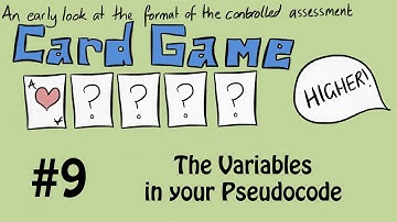 9  Variables in Pseudocode