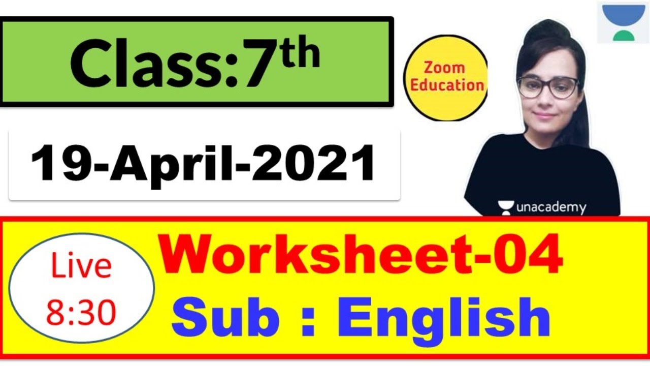 Class 7 English Worksheet 4 19 April 2021 English Worksheet 4 Class 