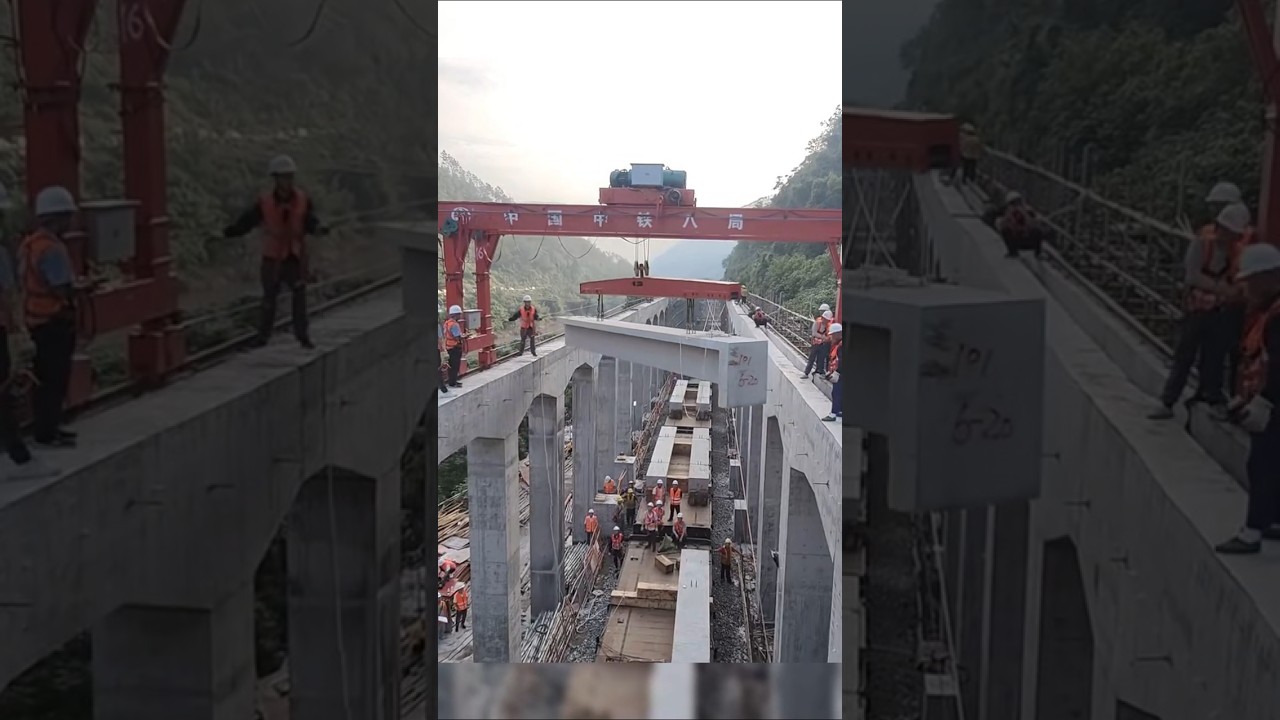 The Big Mac is here! The crane carries the bridge section 