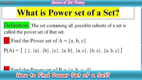 How to Find Power Set of a Set | What is Power Set | MathOGuide
