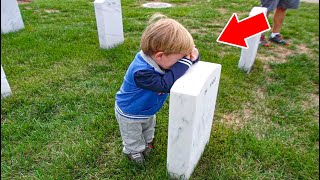 Boy Cries at His Mom's Grave Saying 