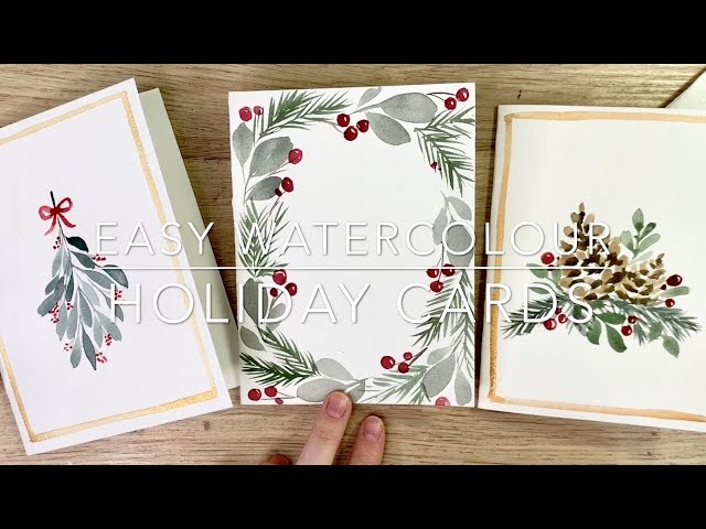 How To Make Easy Watercolour Holiday Cards