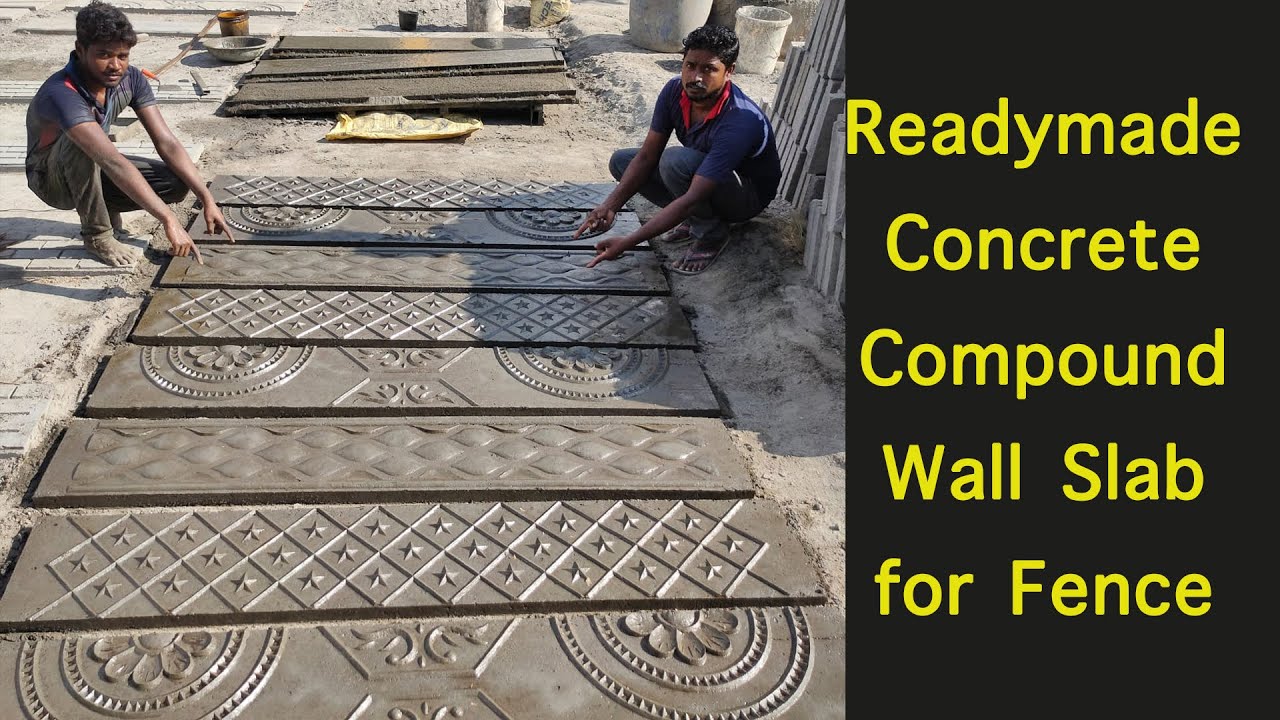 Concrete Compound Slab with Design | Readymade Concrete Fence slab ...