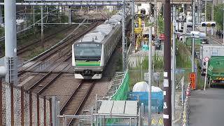 回8850M 横浜線 E233系 6000番台 クラ H009 編成 渋谷〜恵比寿 通過 東京総車 出場 TK 鎌倉車両センター 山手貨物線 四反道跨線人道橋 3086レ NEX 2024/10/22