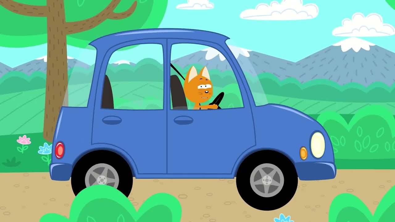 cartoon cars driving