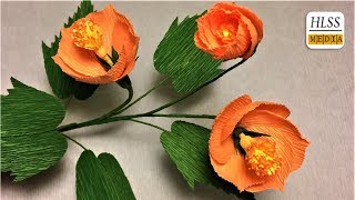 How to make vein Indian mallow paper flower| diy paper flower making easy