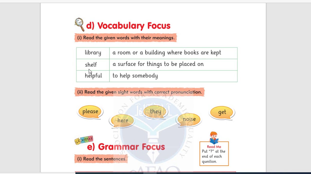 Grade 1 English Unit 2 Words/Meanings - YouTube