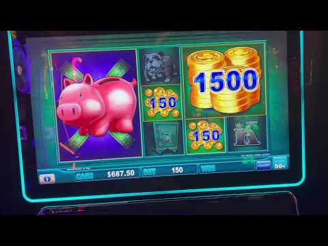 Midday BONUS Video - Piggy Bankin' $50 Bonus Game!  Circa Resort & Casino! Jackpot Hand Pay!