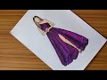 How to draw Silk dress | Satin dress drawing | Fashion illustration