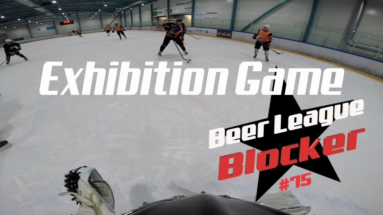 Beer League Hockey Exhibition Game Goalie Helmet Cam TON OF GOALS