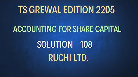 solution no 108 | Shares | Ts Grewal | Edition 2025 @sethsaccountancytricks
