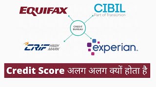 CIBIL, EXPERIAN, EQUIFAX & HIGHMARK Credit score अलग अलग क्यों होता है ?