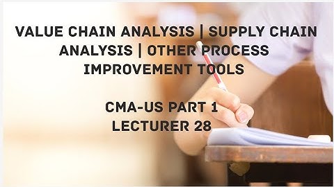 Value Chain Analysis | Supply Chain Analysis | Process Improvement Tools | CMA (US)-PART 1-Lect 28