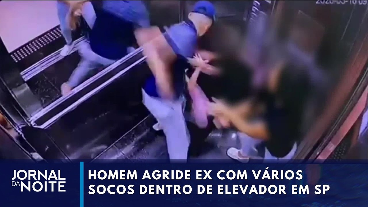 Homem agride ex-mulher no elevador na Grande São Paulo