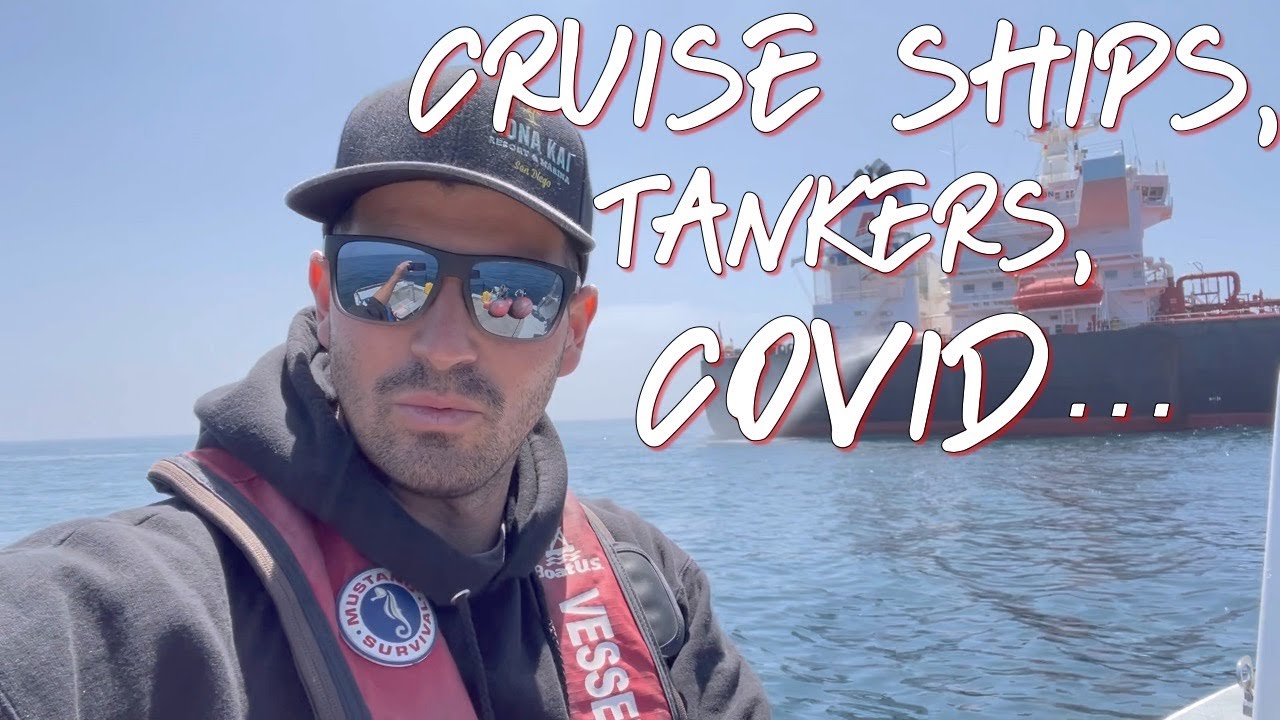 Drifting COVID Cruise Ship and 1000ft Oil Tanker off San Diego