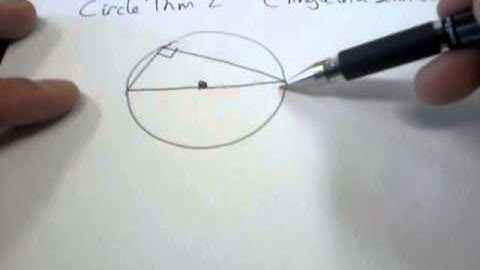 Circle Theorem 2 (angle is a semi circle)