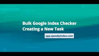 SpeedyIndex. Bulk Google Index Checker: Creating a New Task. screenshot 3