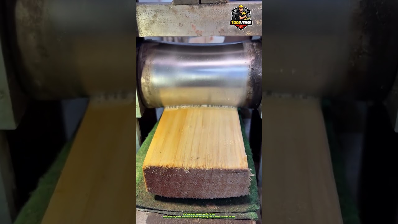 Pressing Wooden Blocks with a Roller Press Machine for a Smooth and Dense Finish 