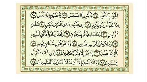 فيديو للشيخ الفاضل على حسن سليمان حفظه الله تلاوه سورة التكوير علي وجه الوصل