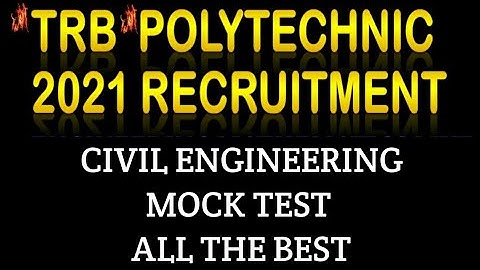 TRB POLYTECHNIC CIVIL ENGINEERING/MOCK TEST/MOST IMPORTANT QUESTIONS/@YourHopeCoachingAcademy