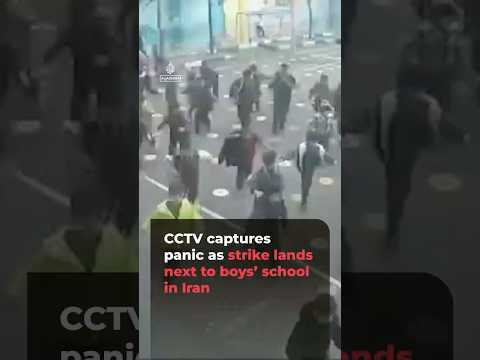 CCTV video captures moment strike lands next to boys' school in Iran | AJ #shorts