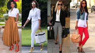 LOOKS y OUTFITS en TENDENCIA de MODA 2020 / 2021 con BLUSA y CAMISA BLANCA  / BLUSAS de COLOR BLANCO - YouTube
