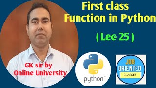 First Class Function in Python by Online University in Hindi and English